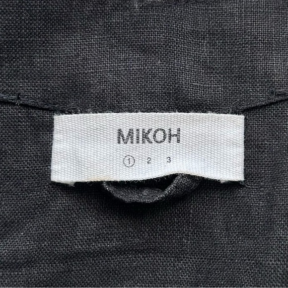 Mikoh Malama Black Linen Lace-up Long Sleeve Mini Dress Cover-up Size XS / S - Picture 12 of 16